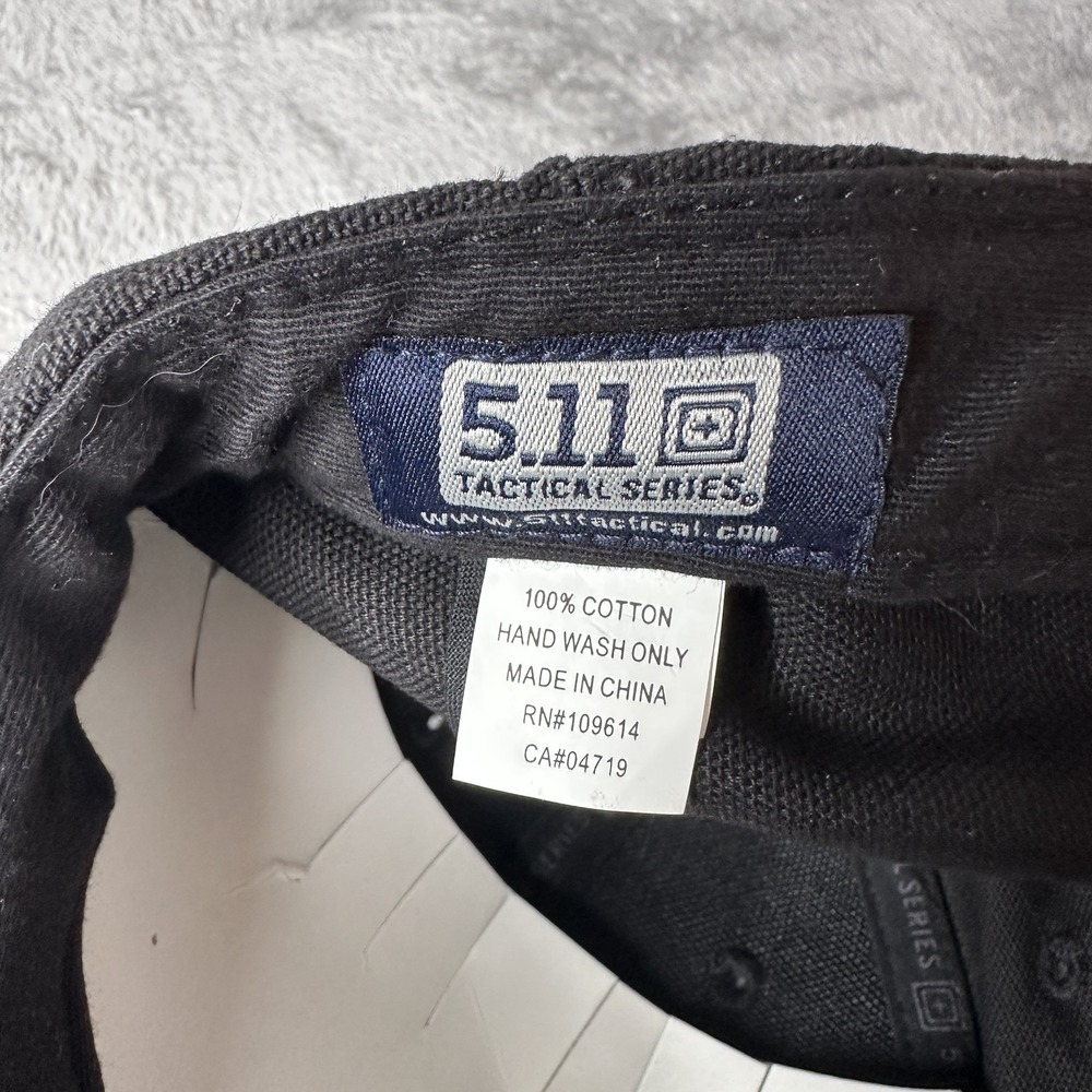 5.11 Tactical Hat Cap Strap‎ Back Black Gray Embroidered Logo Mens 2010 Outdoor - Picture 11 of 13